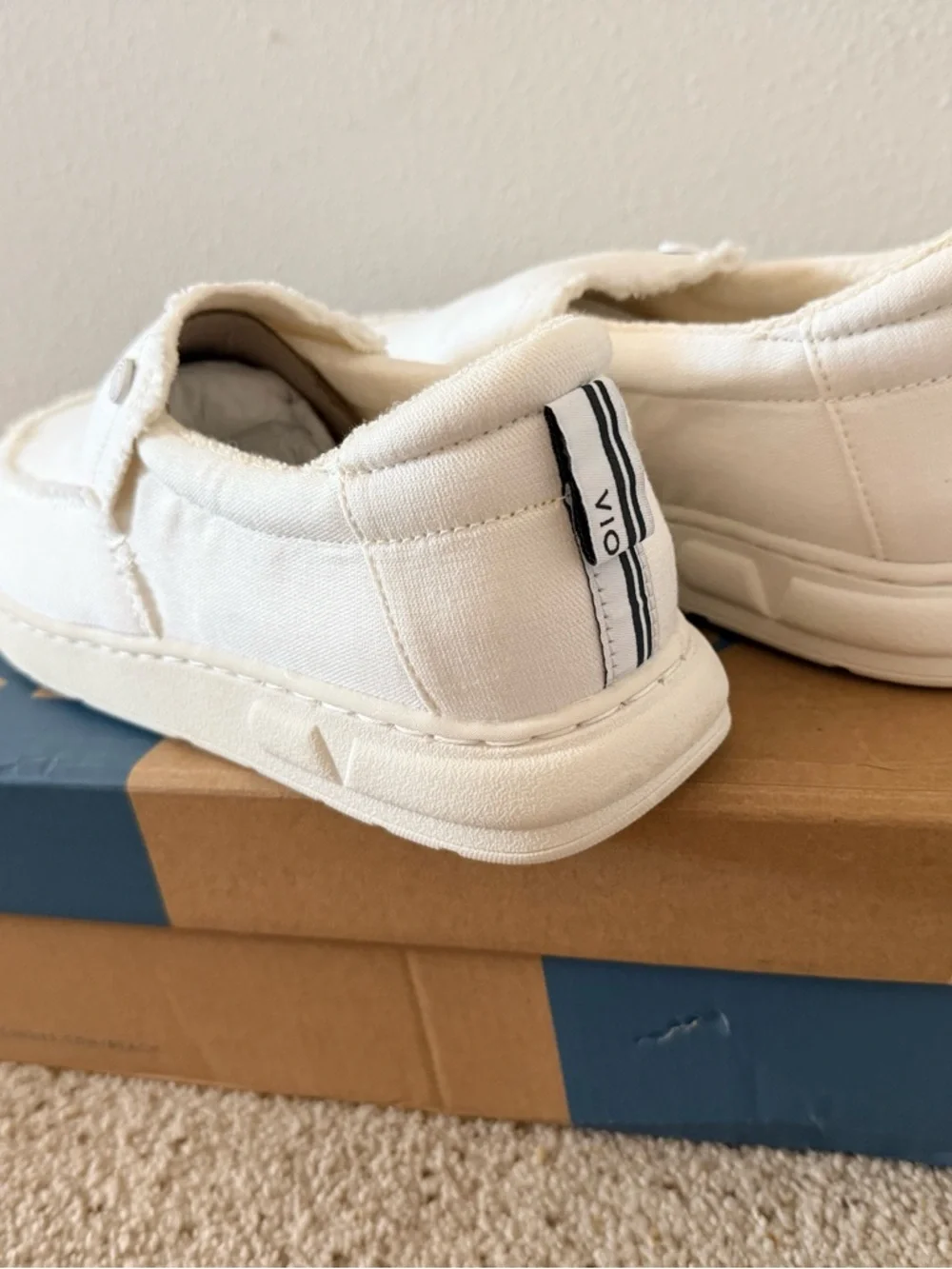 Vionic White Canvas Slip-On Moccasins - Picture 4 of 5